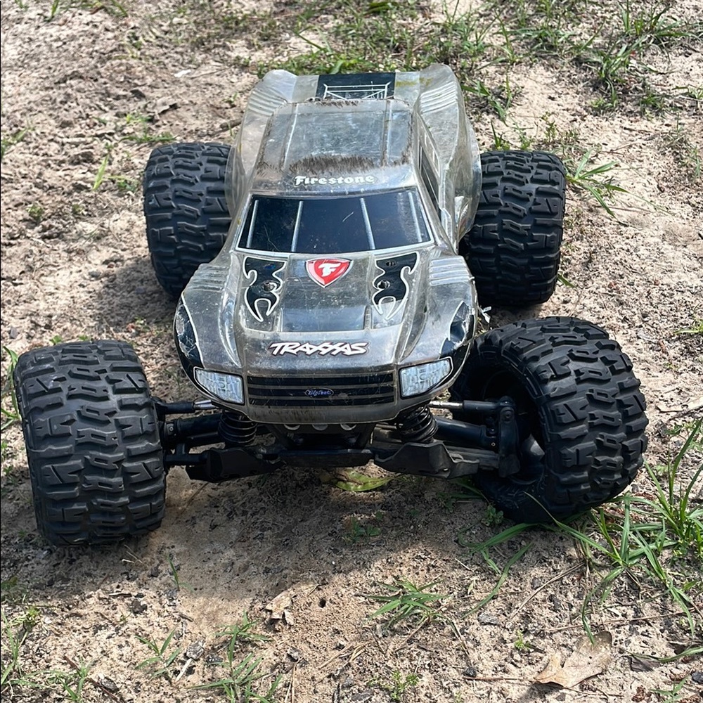 Black Off-Road RC Monster Truck with Oversized Tires